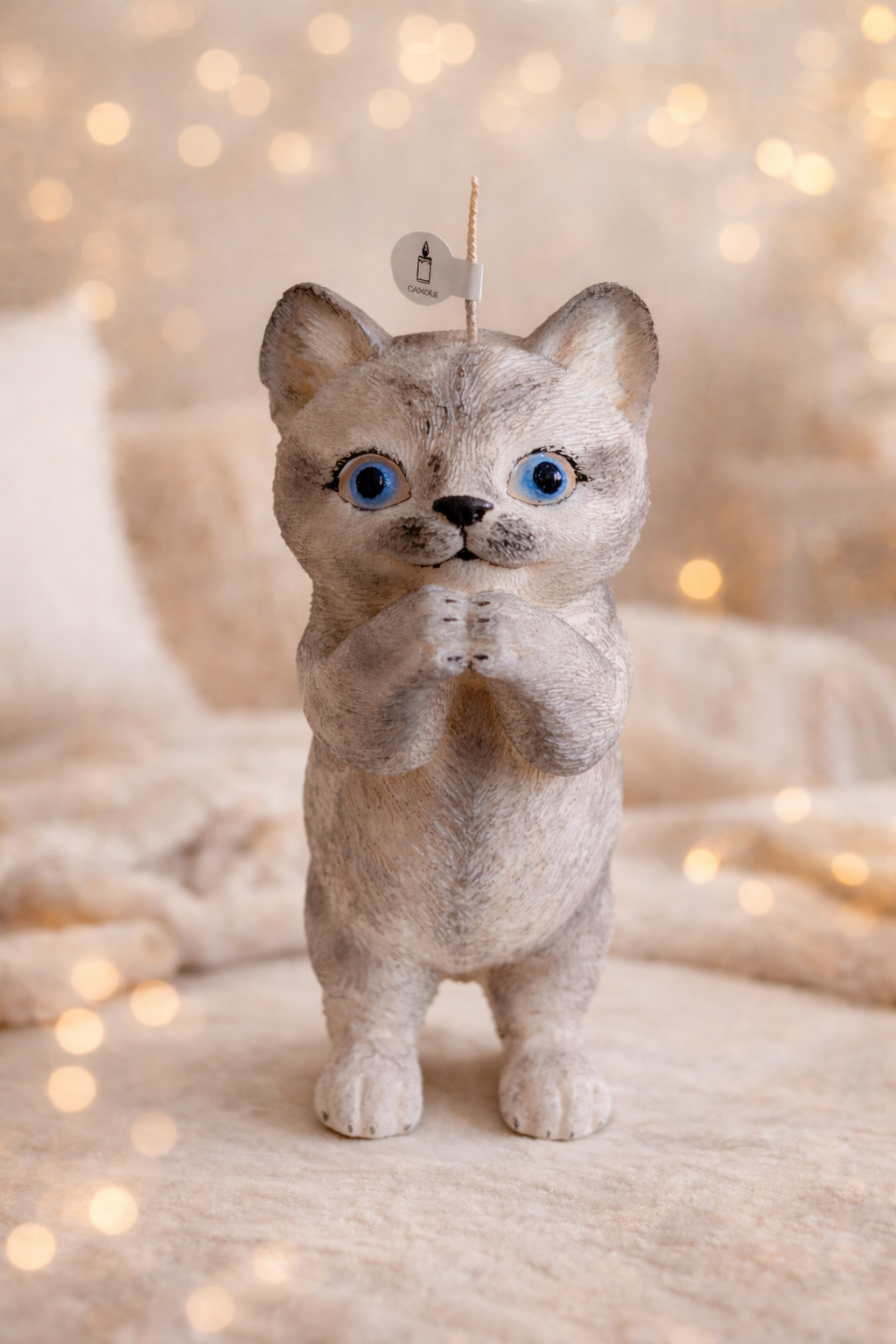 🐱 Kot Lila – Czuły Mruczek | Ręcznie robiona świeca sojowa w kształcie kota