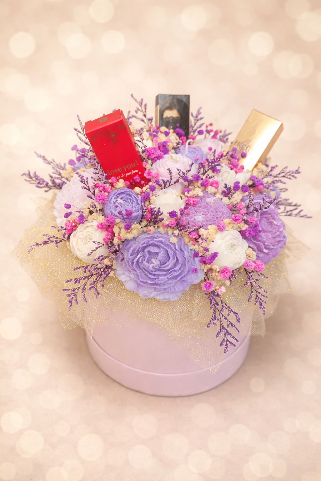 Flowerbox – Wieczny bukiet z 17 świec sojowych i 3 perfumetkami