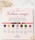 Bransoletka Kobieca Energia z Kamieni Naturalnych na Czerwonym Sznurku – Granat ,Cytryn, Obsydian, Rubin, Tygrysie oko, Turmalin różowy Turmalin Handmade