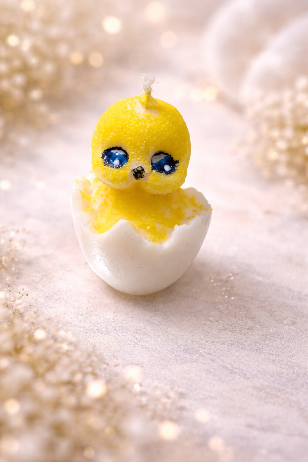 🐣 Świeca sojowa Kurczaczek w jajku – ręcznie robiona świeca wielkanocna